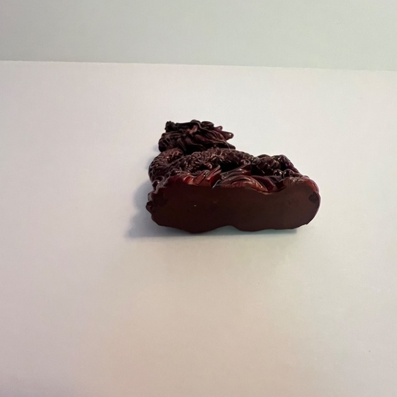 Vintage Chinese Red Resin Dragon Figurine Sculpture Feng Shui Decor - Picture 5 of 5